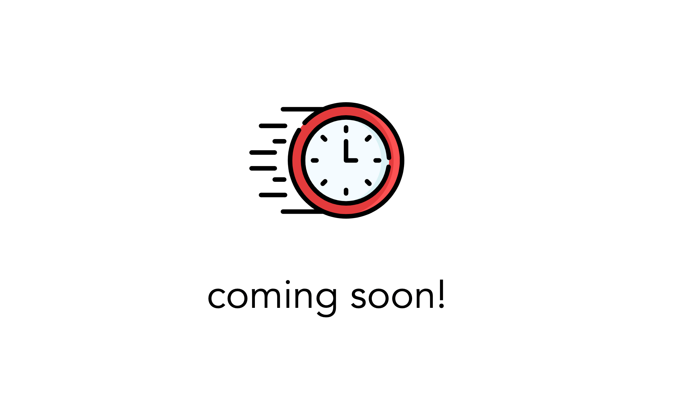 A clock icon with the text 'coming soon'